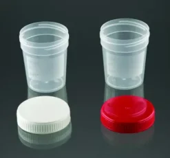 Récipient conique 120 ml PP bouchon roug stérile emballage individuel x 250