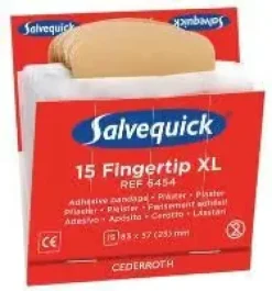 Recharge pour distributeur de pansements textile XL Salvequick : 15 pansements stériles 87×58 mm x 6