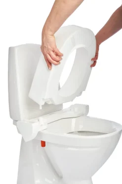 Rehausseur de toilettes Etac My-Loo - fixe, avec couvercle , ep. 6 cm, fixé sur toilettes