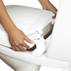 Rehausseur de toilettes Etac My-Loo - fixe, avec couvercle , ep. 6 cm, fixé sur toilettes