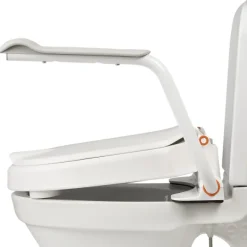 Rehausseur de toilettes Etac Hi-Loo - incliné, avec accoudoirs - à visser mais déclipsable