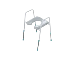 Rehausseur de WC sur pieds Prima Classic - avec accoudoirs, avec découpe - blanc