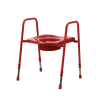 Rehausse WC sur pied Prima - bariatrique - composé cadre WC et assise, hauteur réglable - poids limite 200 kg - rouge