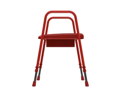 Rehausse WC sur pied Prima - bariatrique - composé cadre WC et assise, hauteur réglable - poids limite 200 kg - rouge