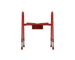 Rehausse WC sur pied Prima - bariatrique - composé cadre WC et assise, hauteur réglable - poids limite 200 kg - rouge