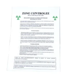 Réglement zone controlée radiodiagnostique format A3 plastifié