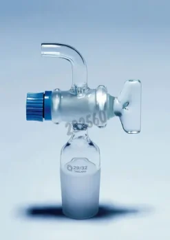 Robinet clé verre pour flacon tubulé