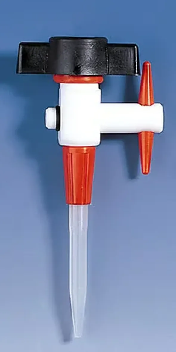 Robinet en ptfe pour burettes avec pointe en pp complet