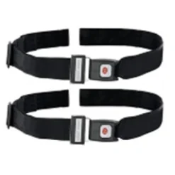 Sangles de maintien patient- boucle métal - noir - jeu de 2 pour chaise ou brancard