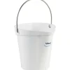 Seau gradué bec verseur 6 l blanc pour laboratoire