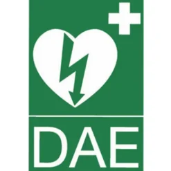 Signalétique verte PVC DAE (modèle 2 - 1 pancarte 10 x 15 cm) [distribuée par AVF Biomedical]
