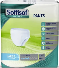 Slip Absorbant Soffisof Air Dry Plus 6 gouttes Taille L - 1 palette de 2016 unités