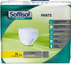 Slip Absorbant Soffisof Air Dry Extra 7 gouttes Taille XL - 1 carton de 48 unités
