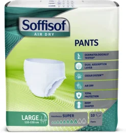 Slip Absorbant Soffisof Air Dry Super 8 gouttes Taille L - 1 palette de 1680 unités