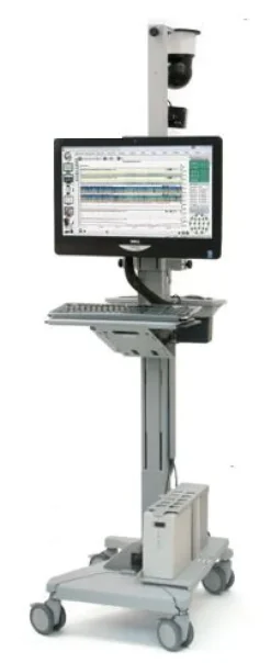 Solution d'EEG pour soins intensifs et le bloc opératoire Poste mobile type ErgoJust, avec Panel PC 23pouces