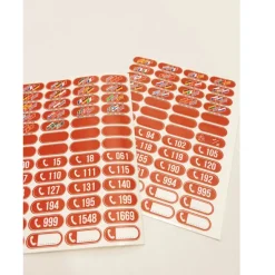 Stickers avec numéro d'urgence, drapeau des langues, pour FRED PA-1