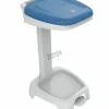 Support PE à pédale 64x50x97cm pour sac poubelle 120l couvercle bleu GILACTIV