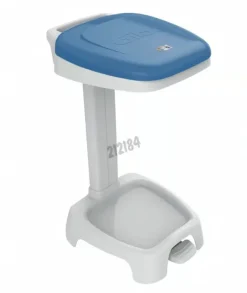 Support PE à pédale 64x50x97cm pour sac poubelle 120l couvercle bleu GILACTIV