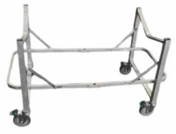 Support roulant et pliable - 4 roues escamotables pour barquettes, brancards, civières