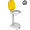 Support sac 120l couvercle jaune poubelle pedale pe 64x50x97cm