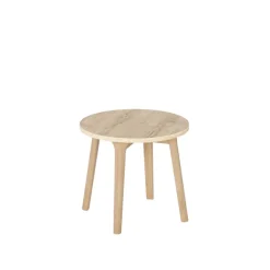 Table basse Cedric - Ø 47 x h.42 cm - plateau stratifié hydrofuge - 4 pieds frêne