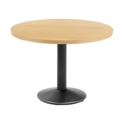 Table Ø 80 cm x h. 96 cm - pied central acier inox brossé avec socle 40 cm et contrepoids en fonte