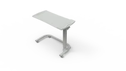 Table de lit TA270FT - piétement U - 1 plateau polypropylène - gris clair