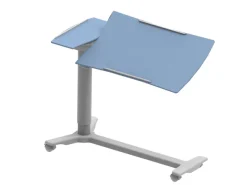 Table de lit TA270TT - piétement H - 2 plateaux HPL - 1 plateau fixe - 1 plateau inclinable