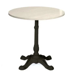 Table Parii - Ø 80 cm - plateau stratifié antibactérien chant ABS - piétement central fonte style bistrot
