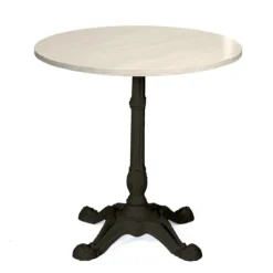Table Parii - Ø 60 cm - plateau stratifié antibactérien chant ABS - piétement central fonte style bistrot