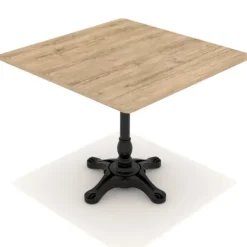 Table Parii - 70 x 70 cm - plateau stratifié antibactérien chant ABS - piétement central fonte style bistrot