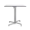 Table pliante Scudo - 80 x 80 cm - plateau stratifié compact - piétement central alu