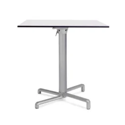 Table pliante Scudo - 80 x 80 cm - plateau stratifié compact - piétement central alu