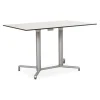 Table pliante Scudo - 120 x 80 cm - plateau stratifié compact - piétement central alu