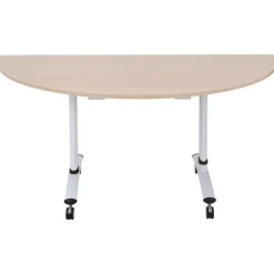 Table rabattable demi-lune sur roulettes - 160 x 80 cm - plateau stratifié antibactérien chant ABS