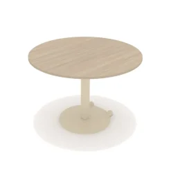 Table Ziiit - Ø 110 cm - plateau stratifié antibactérien chant ABS - piétement central acier embase fonte