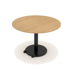 Table Ziiit - Ø 110 cm - plateau stratifié antibactérien chant ABS - piétement central acier embase fonte