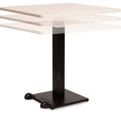 Table Ziiit rectangle HR - 70 x 80 cm - plateau stratifié antibactérien chant ABS - piétement central acier fonte
