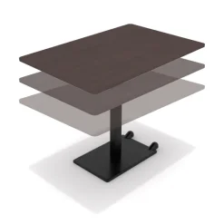 Table Ziiit rectangle HR - 120 x 90 cm - plateau stratifié antibactérien chant ABS - piétement central acier fonte