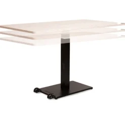Table Ziiit rectangle HR - 130 x 90 cm - plateau stratifié antibactérien chant ABS - piétement central acier fonte