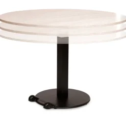 Table Ziiit ronde HR - Ø 120 cm - plateau stratifié antibactérien chant ABS - piétement central acier fonte