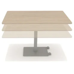 Table Ziiit - 140 x 80 cm - plateau stratifié antibactérien chant ABS - piétement central acier fonte hauteur réglable