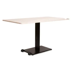 Table Ziiit - 130 x 70 cm - plateau stratifié antibactérien chant ABS - piétement central acier embase fonte