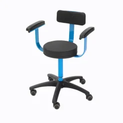 Tabouret amagnétique aluminium à hauteur variable - avec dossier et accoudoirs