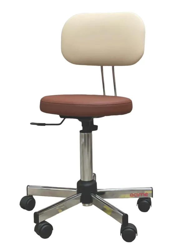 Tabouret assise + dossier sur roulettes à hauteur variable 64-78 cm - coloris au choix
