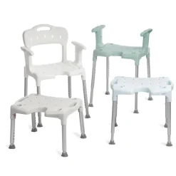 Tabouret douche Etac Swift - h. assise réglable de 42 à 57 cm (7 crans) - poids lim. 160 kg - vert lagon