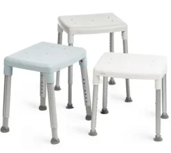 Tabouret douche rectangulaire Etac Smart blanc - h. assise réglable de 42 à 57 cm (7 crans) - poids limites 200 kg