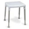 Tabouret douche rectangulaire Smart - h. assise réglable de 42 à 57 cm (7 crans) - poids lim. 200 kg - bleu