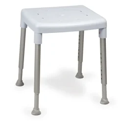 Tabouret douche rectangulaire Smart - h. assise réglable de 42 à 57 cm (7 crans) - poids lim. 200 kg - bleu