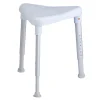 Tabouret douche triangulaire Edge - 3 pieds - h. assise réglable de 42 à 57 cm (7 crans) - poids lim. 130 kg - bleu